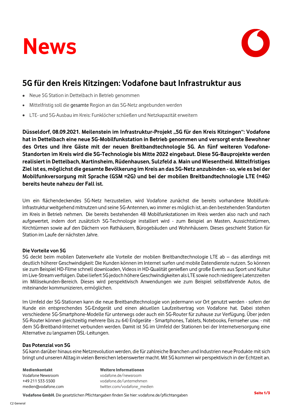 5G Für Den Kreis Kitzingen: Vodafone Baut Infrastruktur