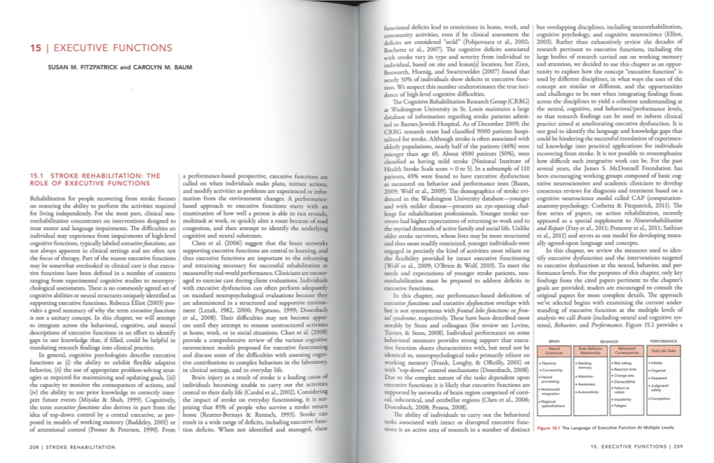 15 EXECUTIVE FUNCTIONS Rochette Et Al., 2007)