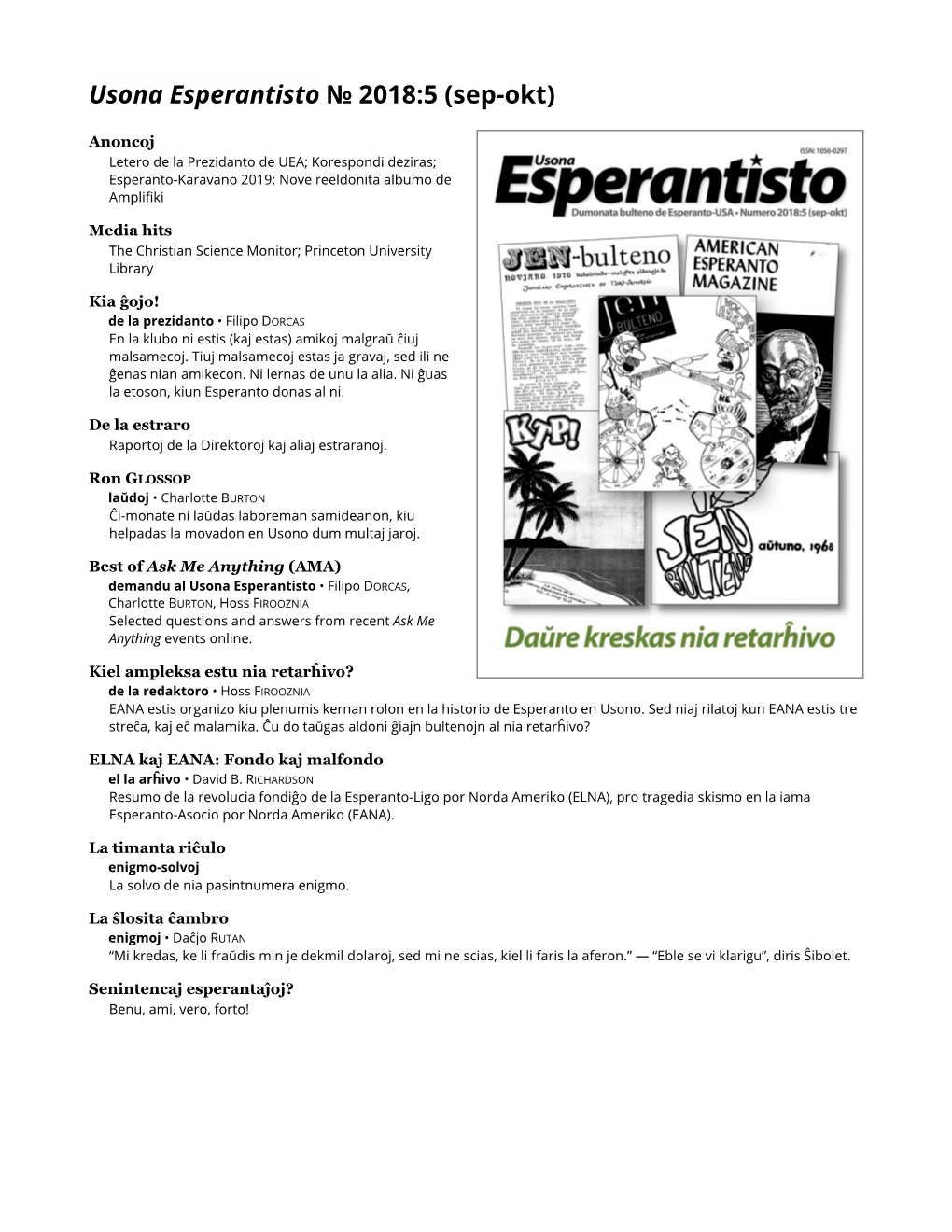 Usona Esperantisto № 2018:5 (Sep-Okt)