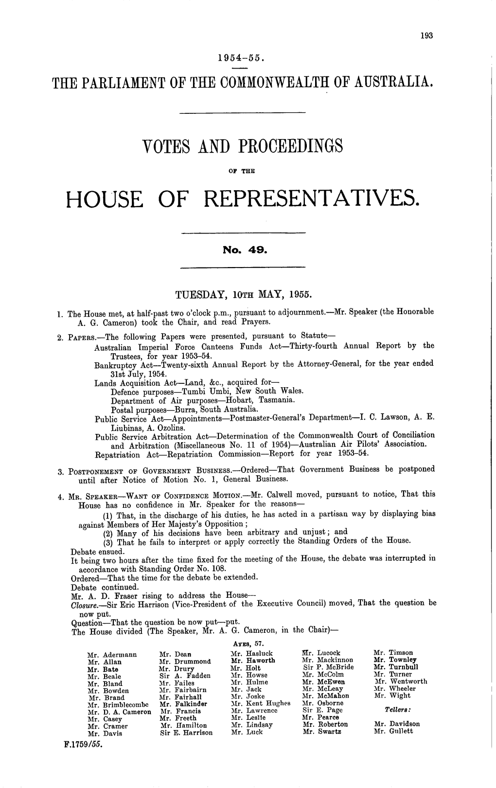 House of Representatives