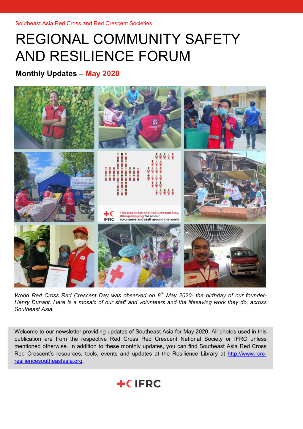 REGIONAL COMMUNITY SAFETY and RESILIENCE FORUM Monthly Updates – May 2020