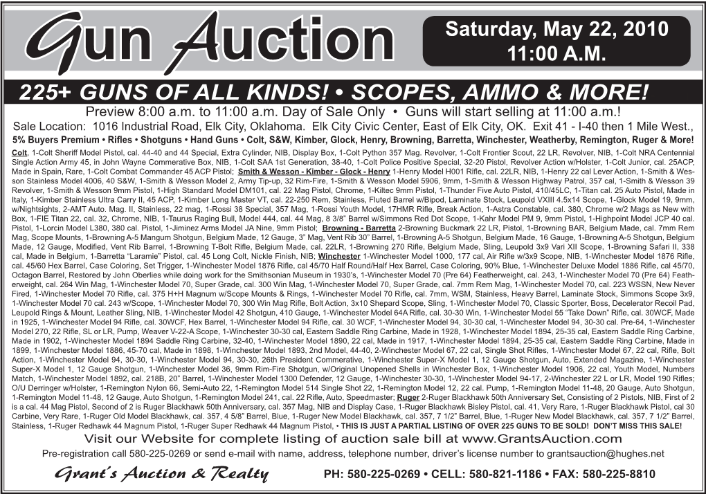 225+ GUNS of ALL KINDS! • SCOPES, AMMO & MORE!Auction
