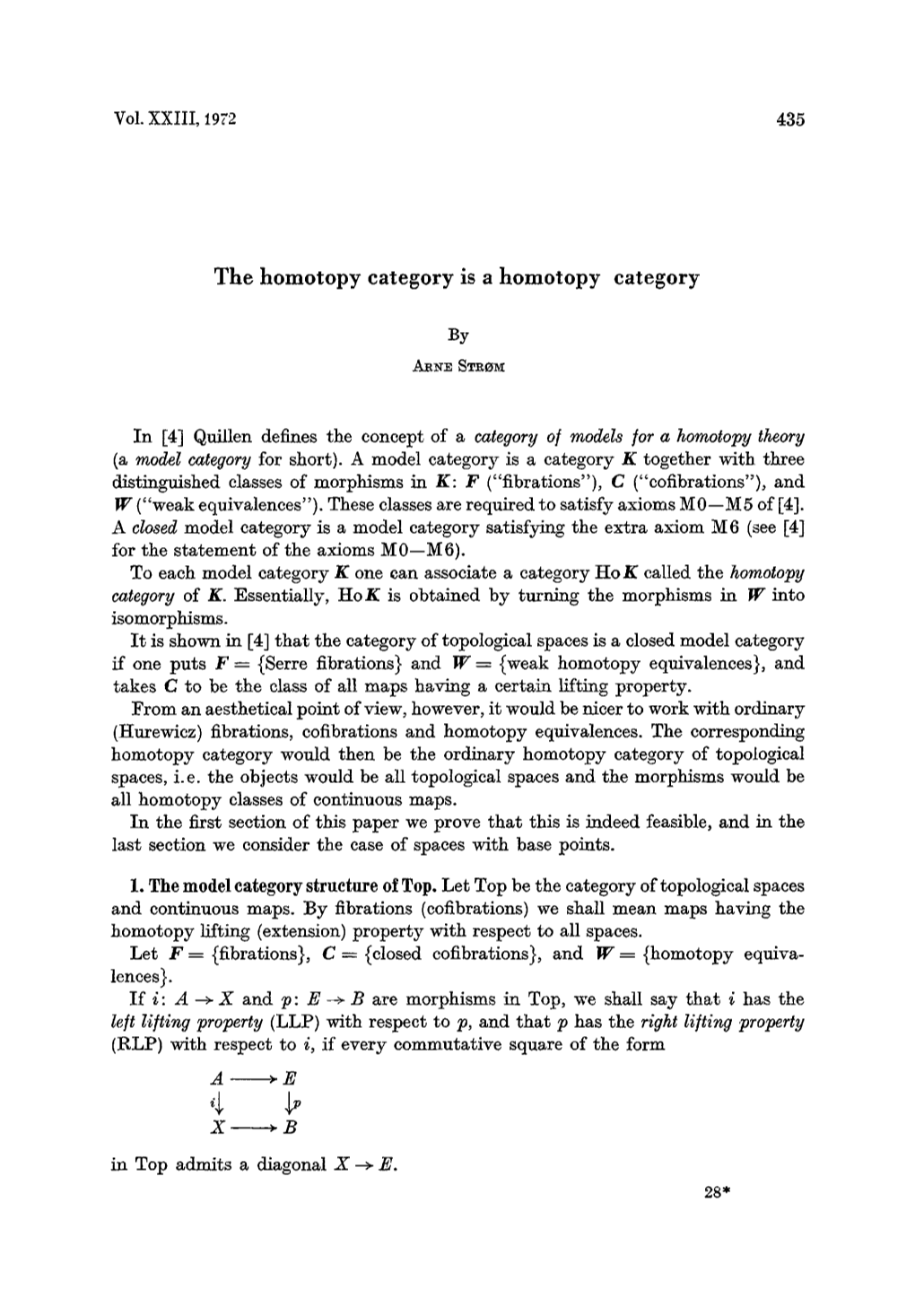 The Homotopy Category Is a Homotopy Category