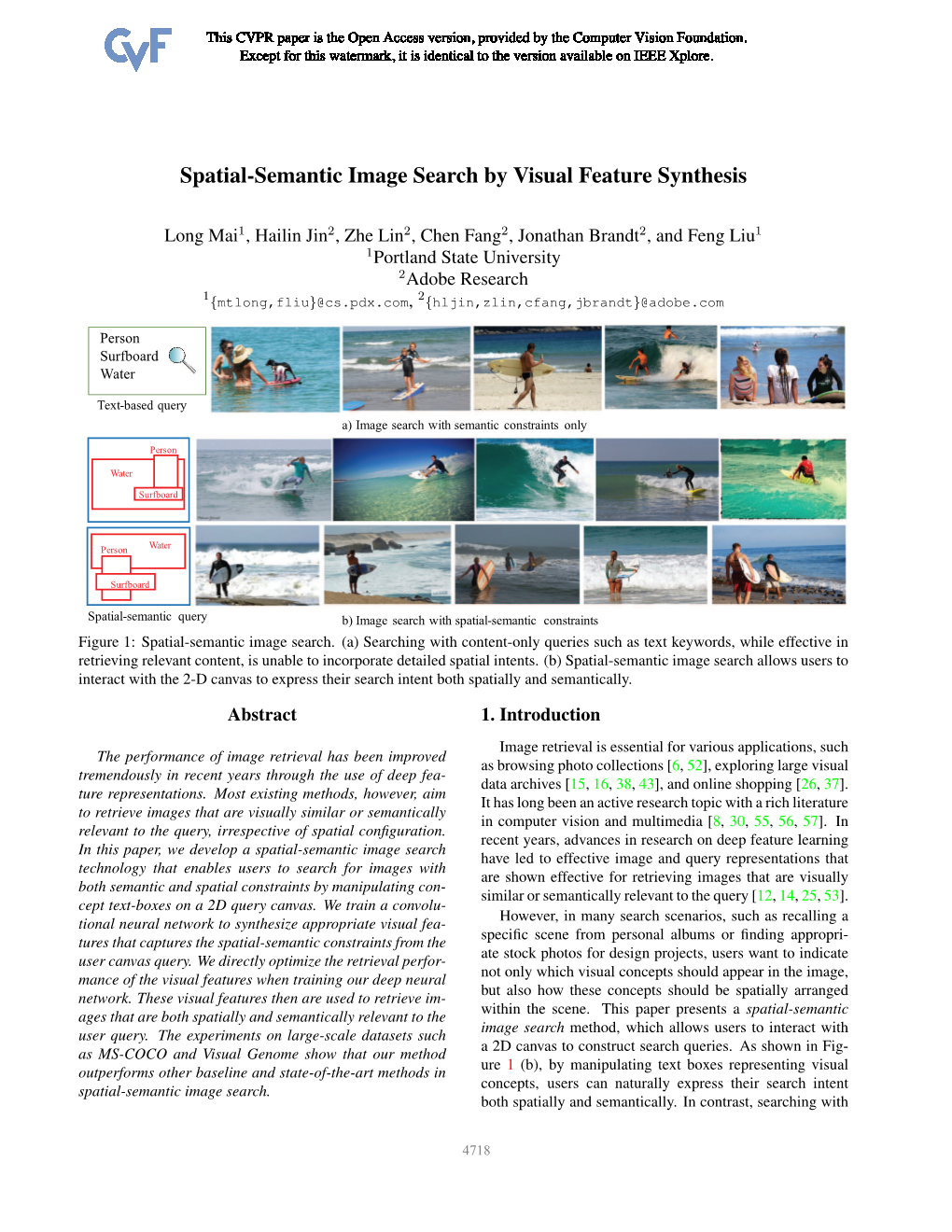 Spatial-Semantic Image Search by Visual Feature Synthesis