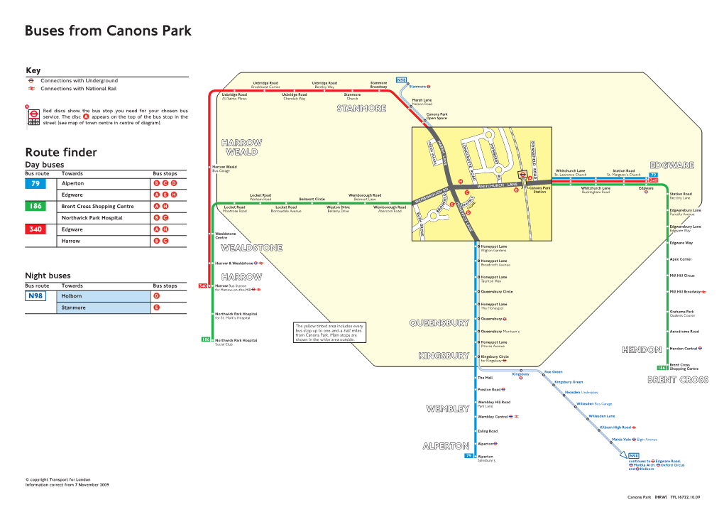 Buses from Canons Park