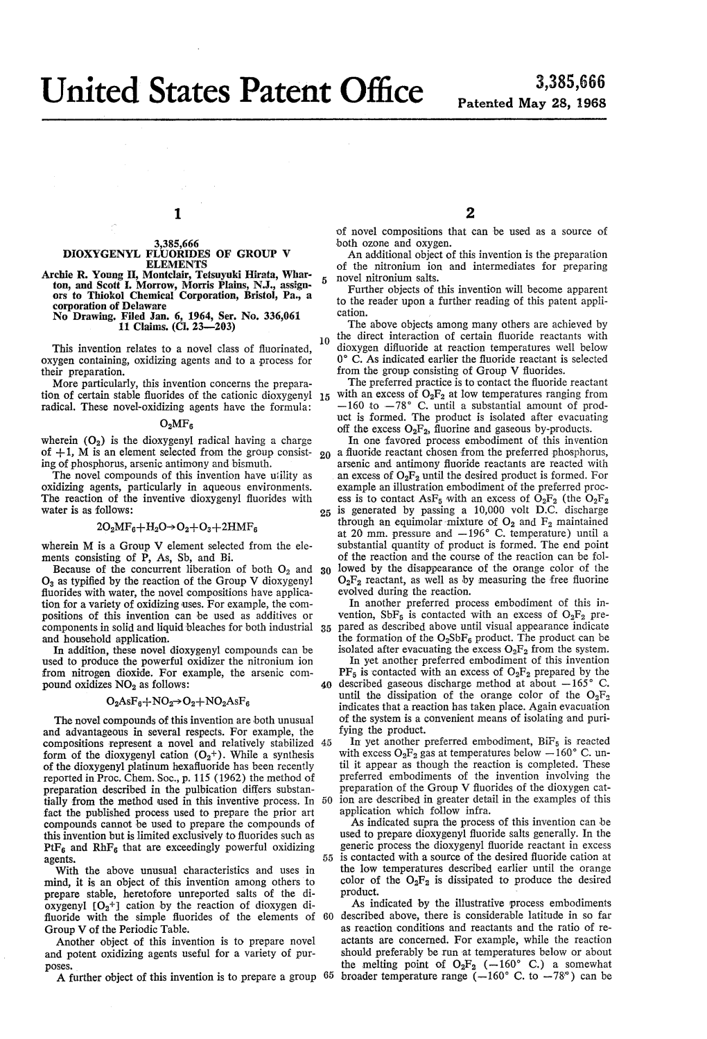 United States Patent 0 " Ice Patented May 28, 1968