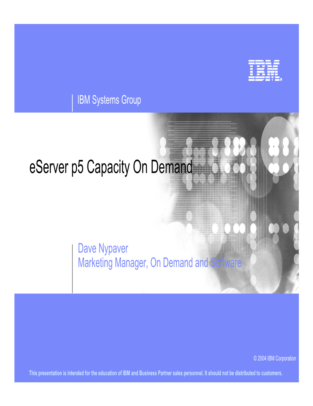 Eserver P5 Capacity on Demand