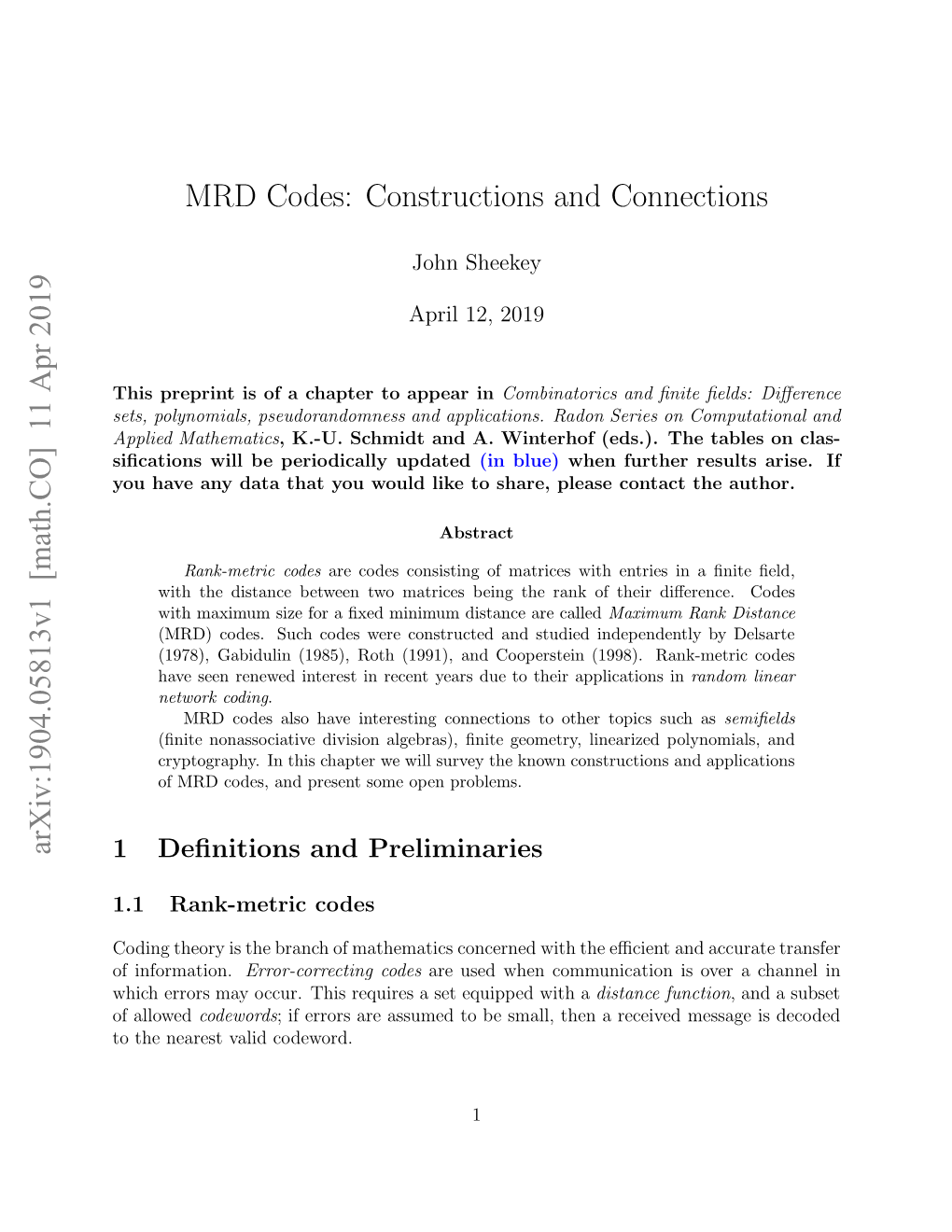 MRD Codes: Constructions and Connections