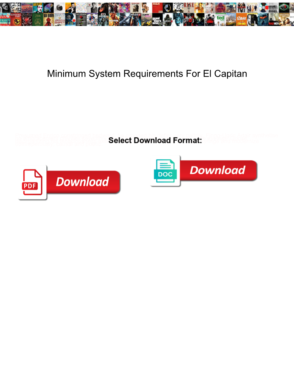 Minimum System Requirements for El Capitan