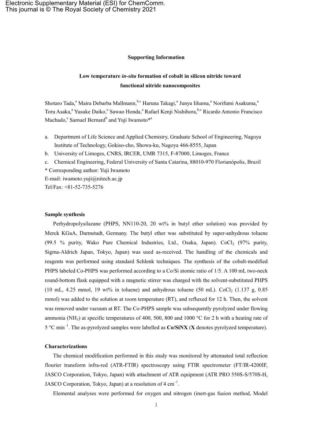 Electronic Supplementary Material (ESI) for Chemcomm