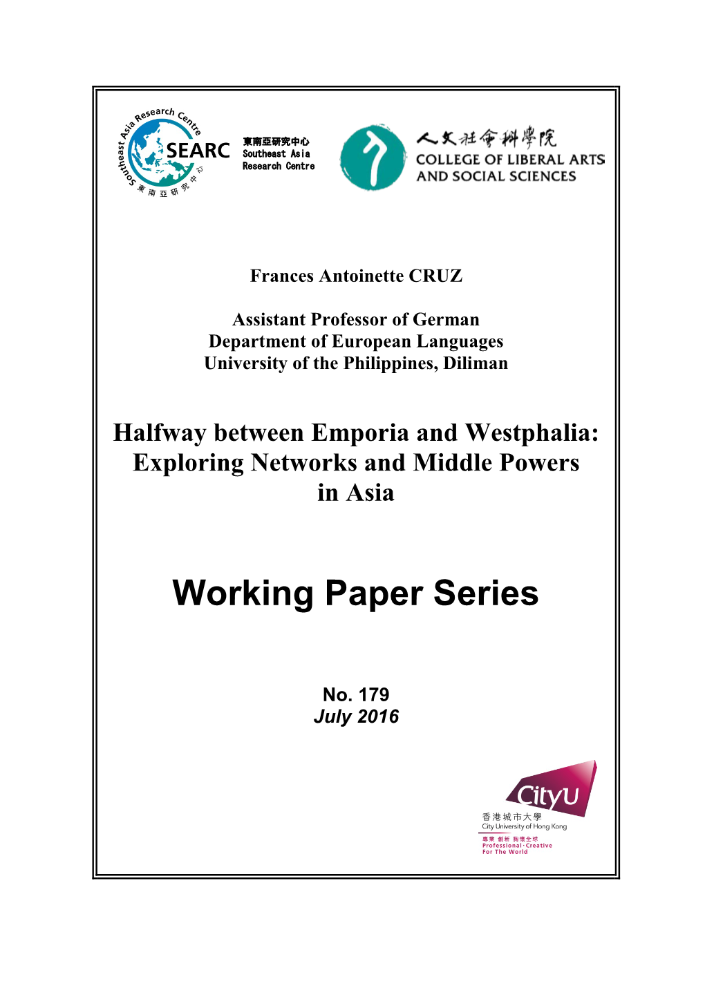 Working Paper Series