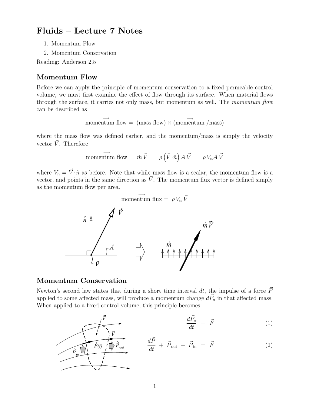 Fluids – Lecture 7 Notes 1