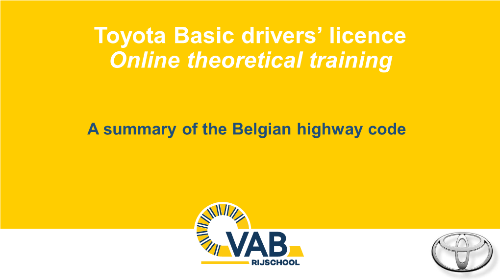 Online Theoratical Training Basic Driver's Training