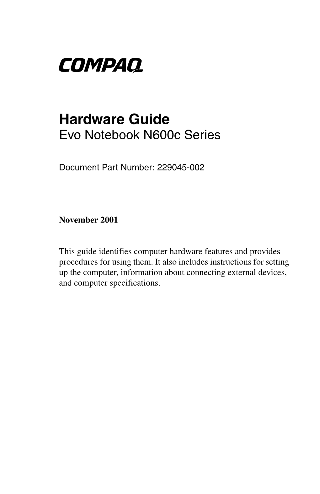 Evo Notebook N600c Series