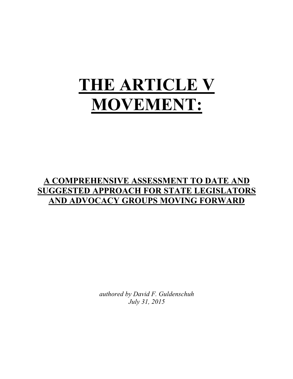 The Article V Movement