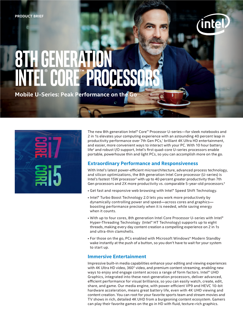 8Th Generation Intel® Core™ Processors Product Brief