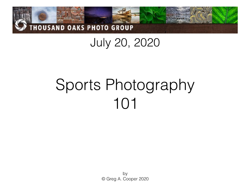 Sports Photography 101
