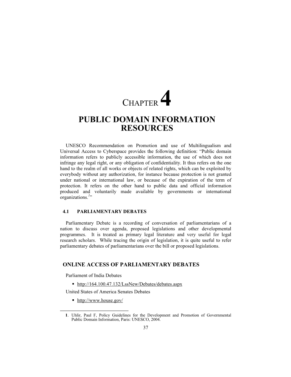 Public Domain Information Resources