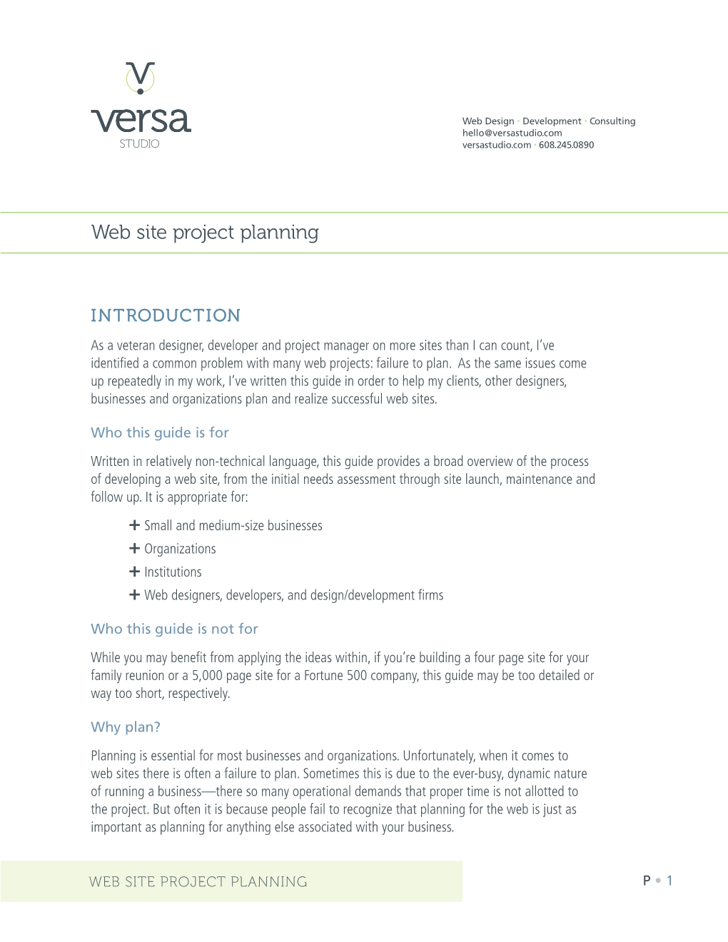 Web Site Project Planning