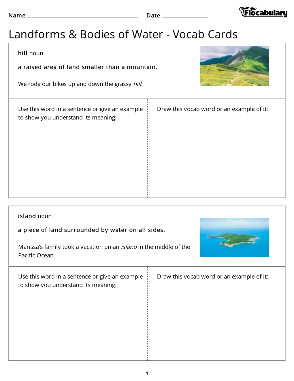 Landforms & Bodies of Water