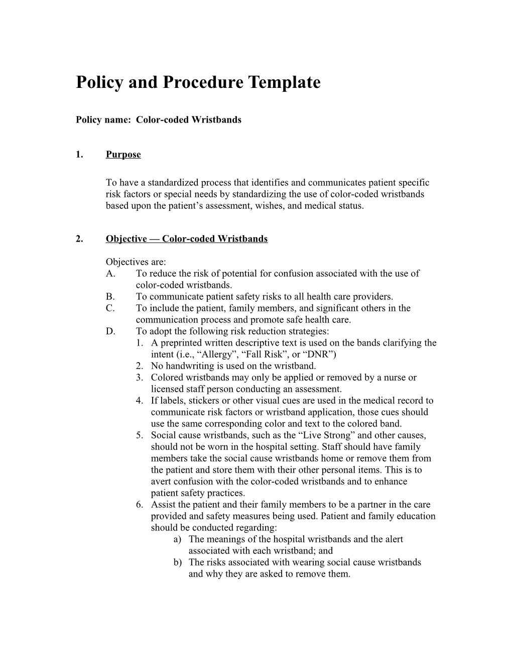 Policy and Procedure Template s2