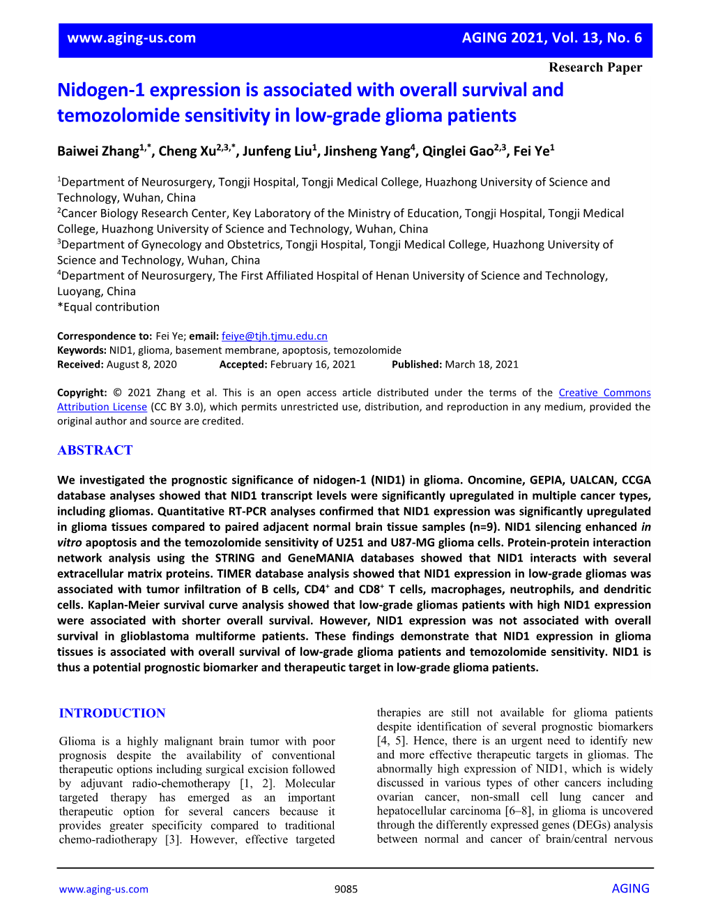 Nidogen-1 Expression Is Associated with Overall Survival and Temozolomide Sensitivity in Low-Grade Glioma Patients