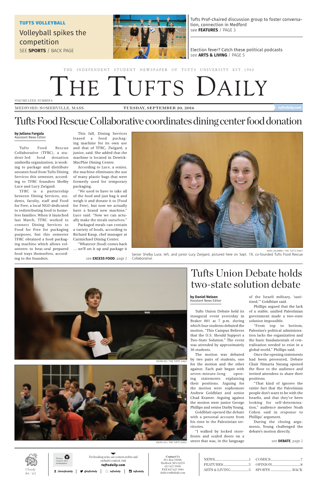 The Tufts Daily Volume Lxxii, Number 8