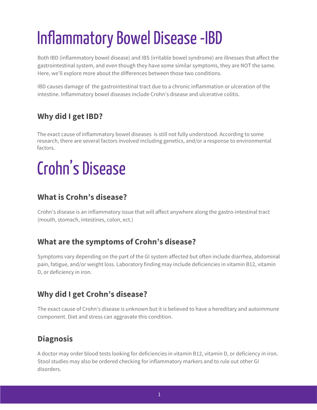 Inflammatory Bowel Disease -IBD Crohn's Disease