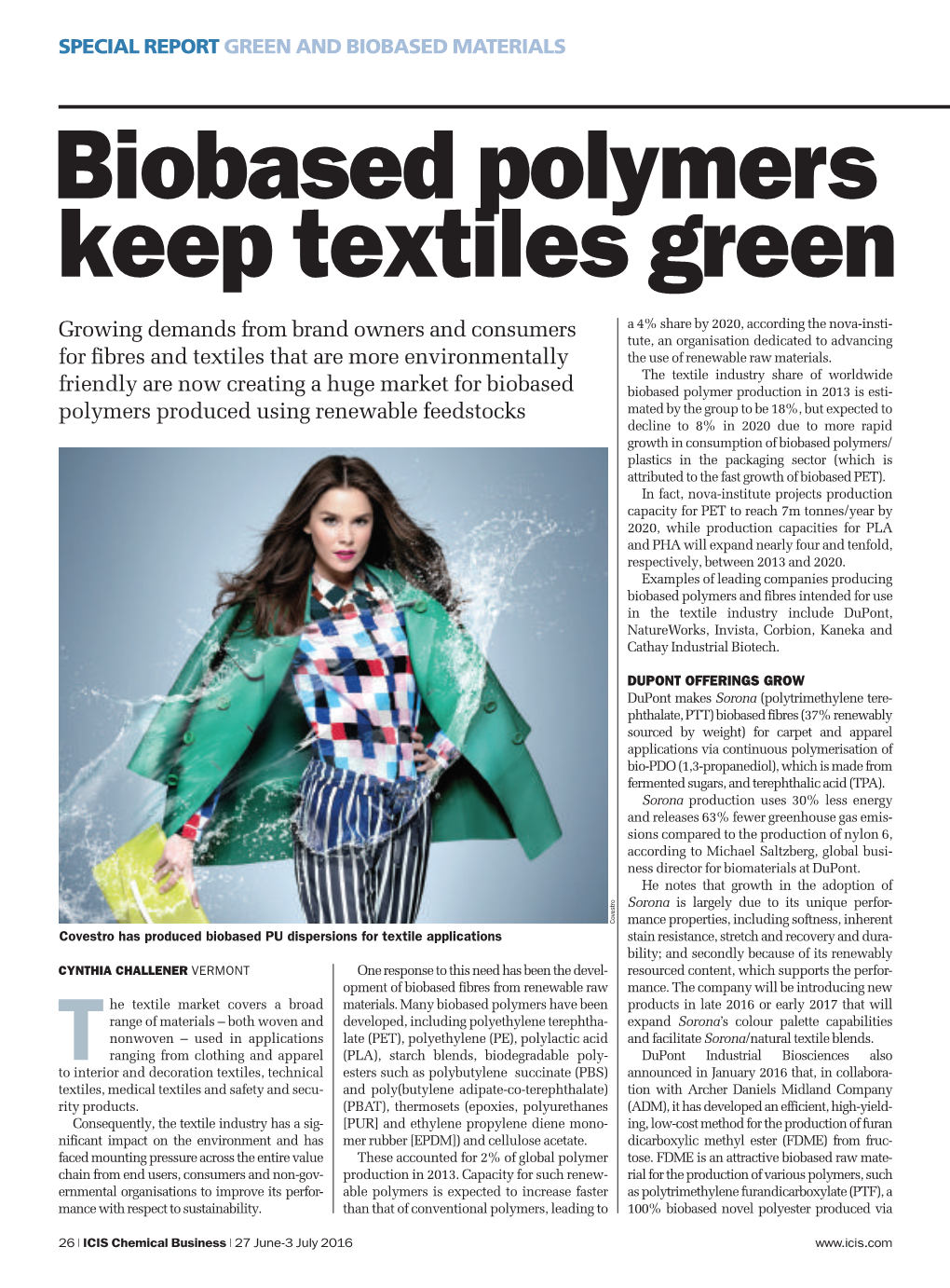 Biobased Polymers Keep Textiles Green