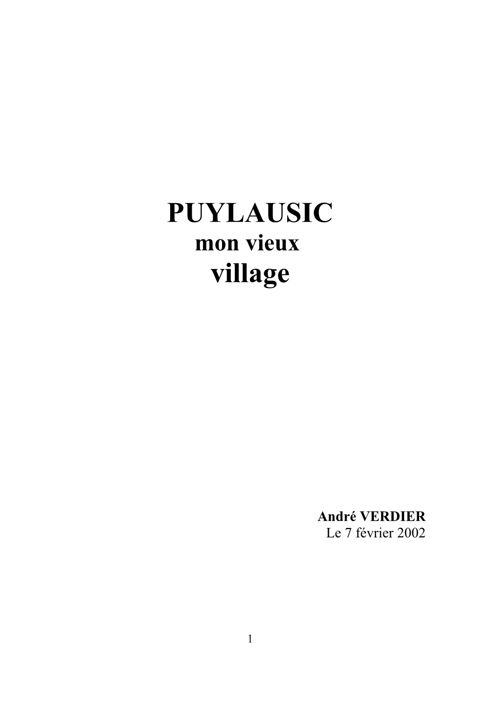 PUYLAUSIC Village