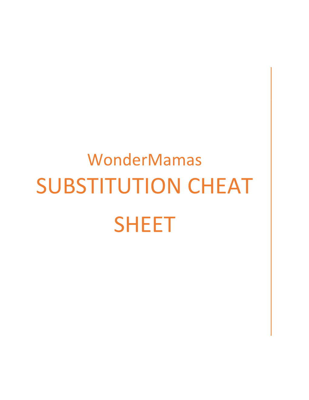 Substitution Cheat Sheet