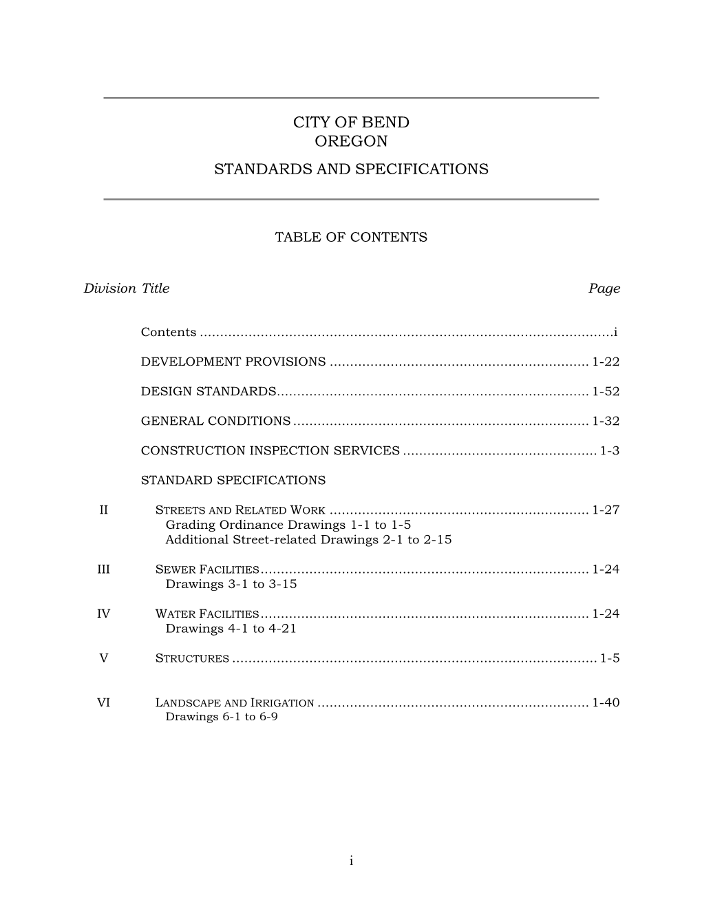 City of Bend Oregon Standards and Specifications