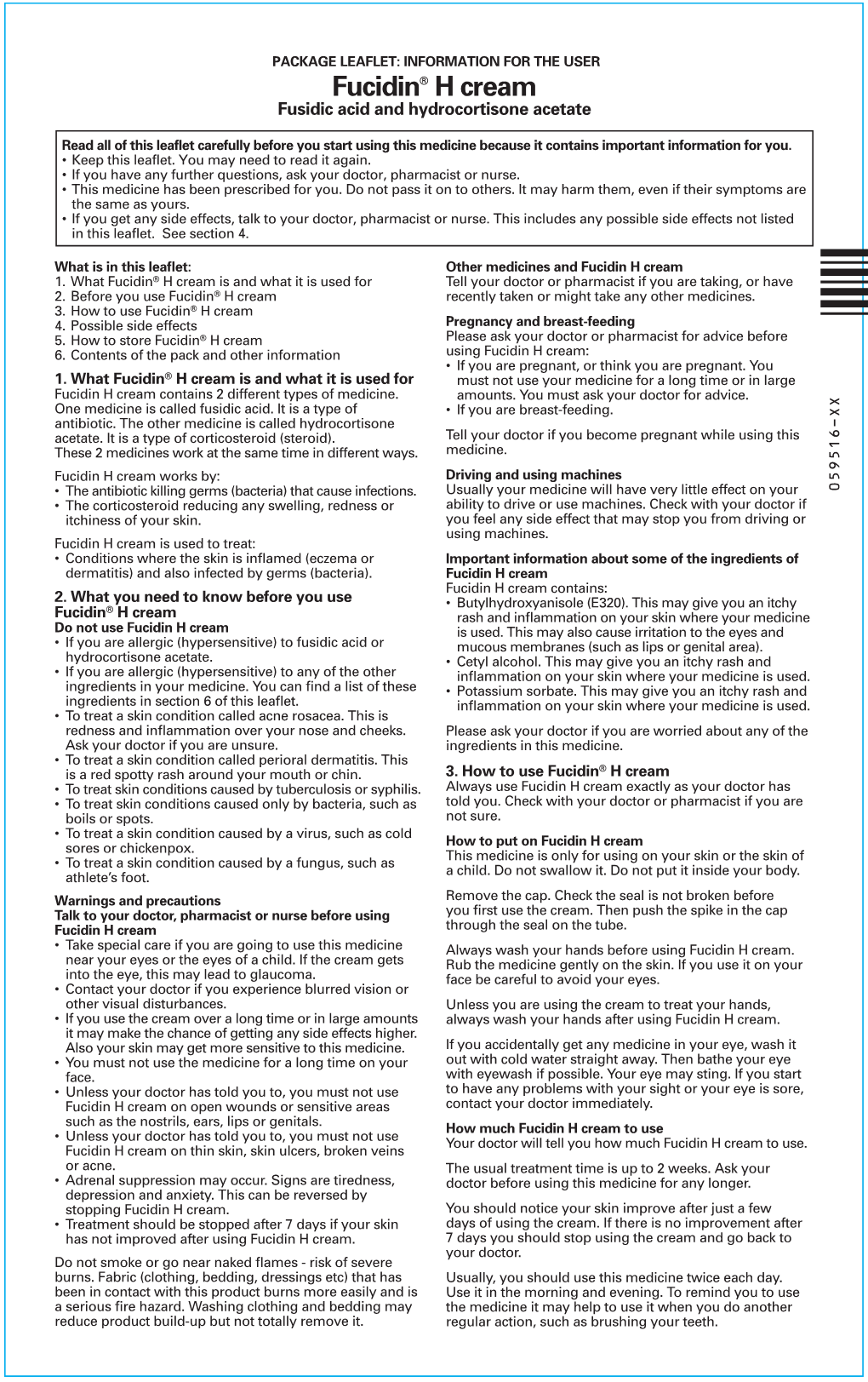 Fucidin H Cream Patient Leaflet