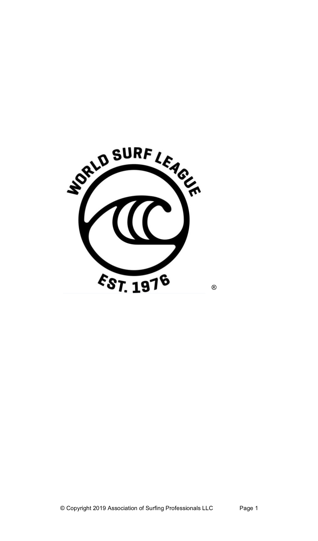 © Copyright 2019 Association of Surfing Professionals LLC Page 1