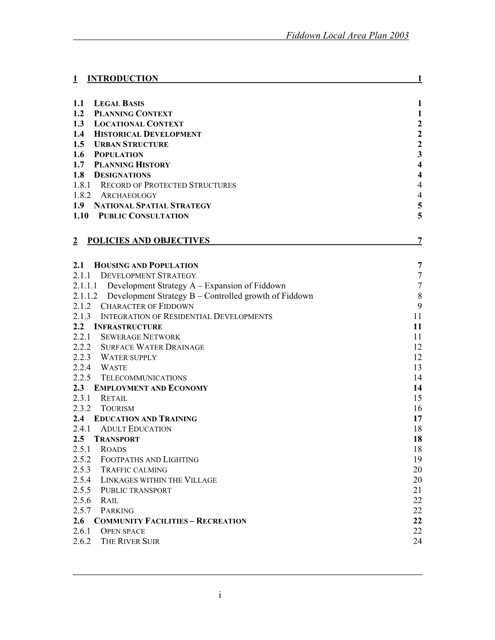 Fiddown Local Area Plan 2003