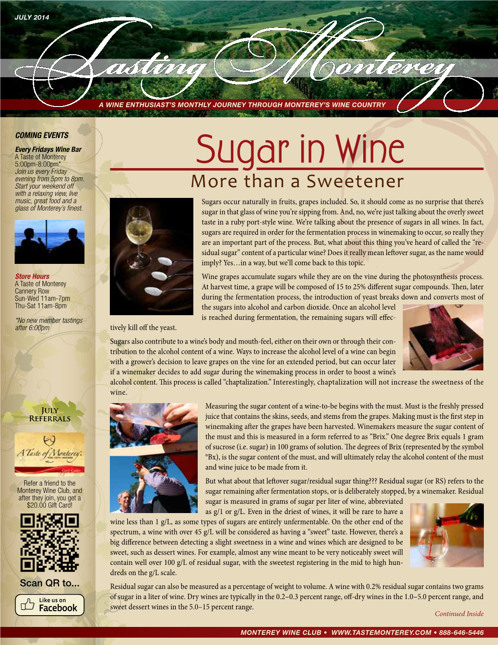 Sugar in Wine Join Us Every Friday Evening from 5Pm to 8Pm
