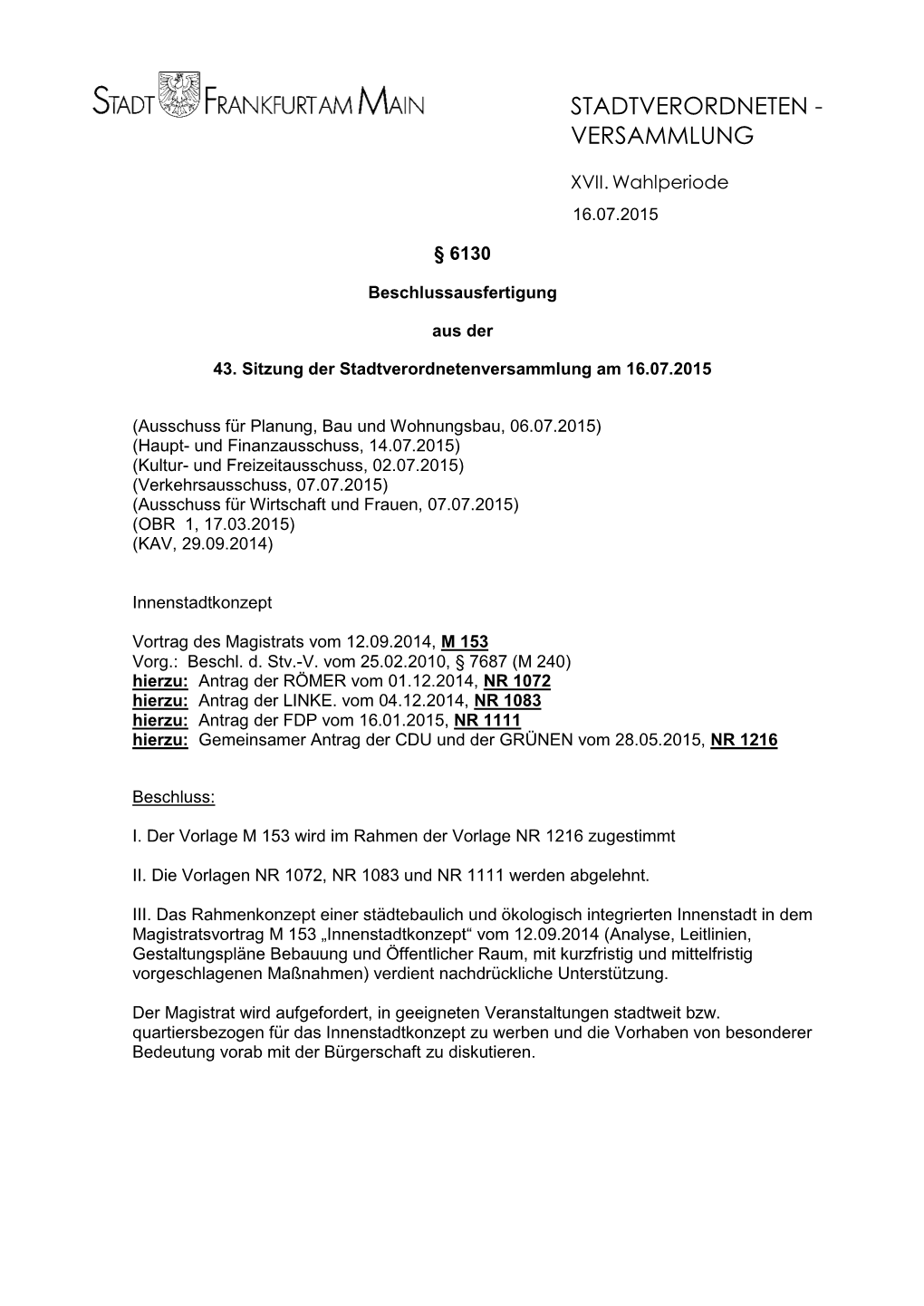 Beschlussausfertigung § 6130 Zur