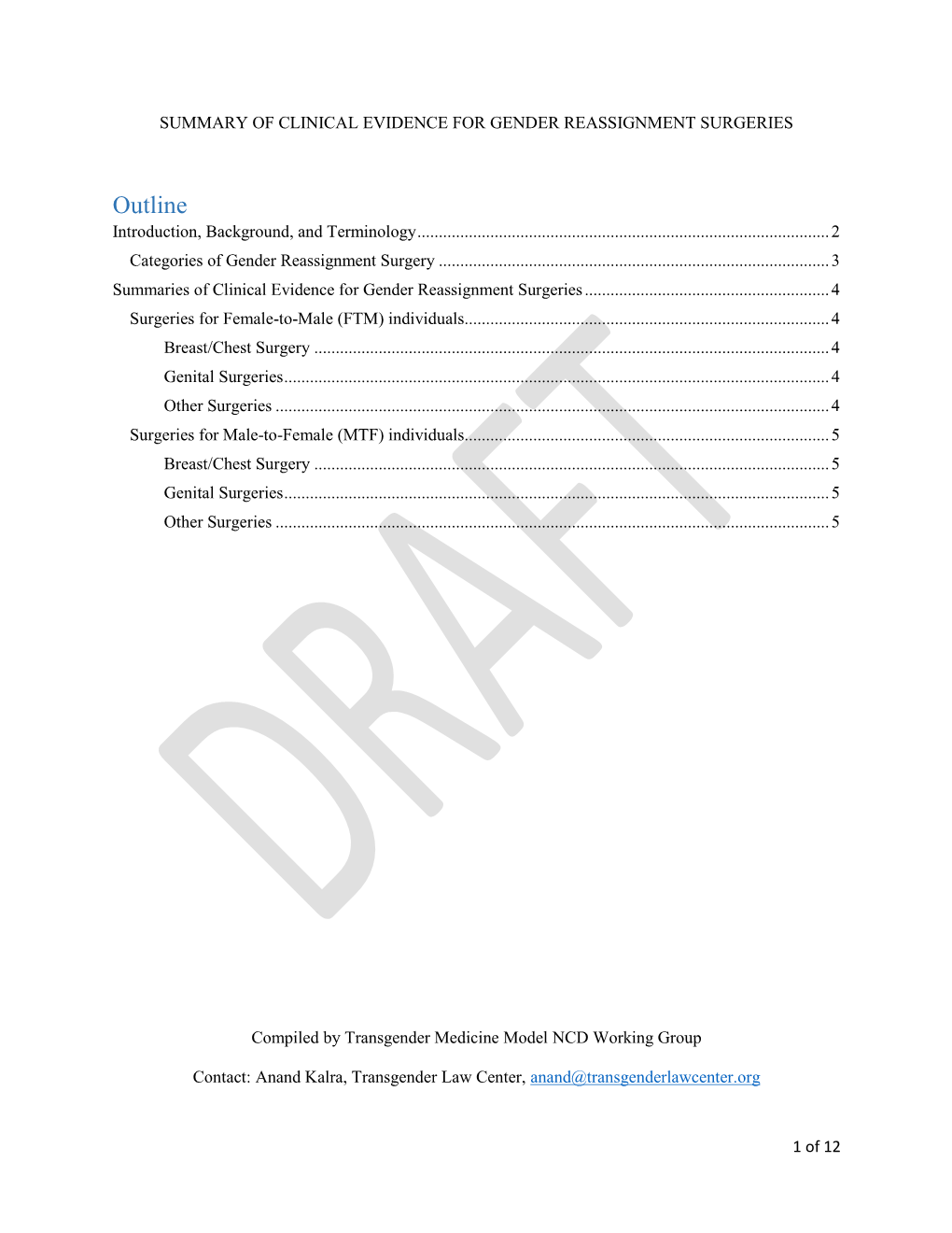 Outline Introduction, Background, and Terminology