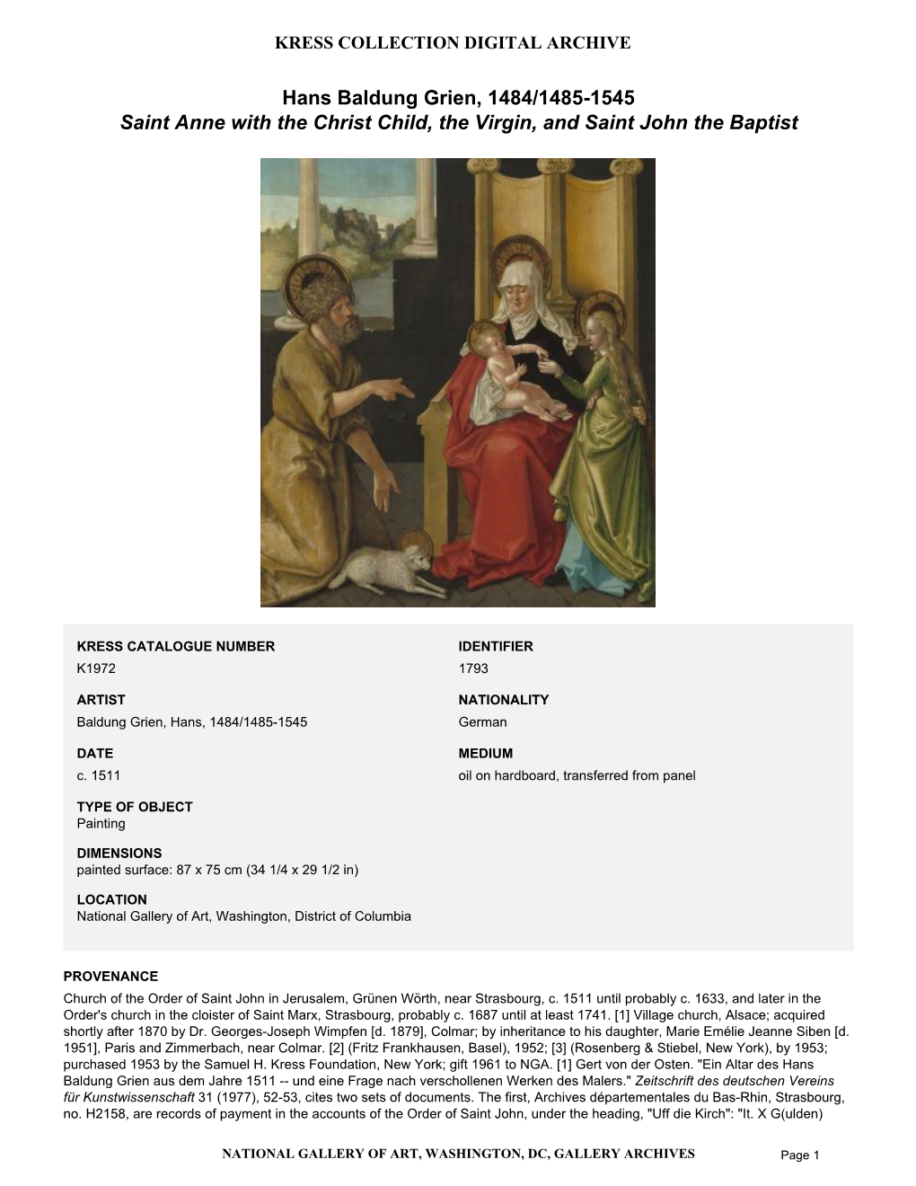 Summary for Saint Anne with the Christ Child, the Virgin, and Saint