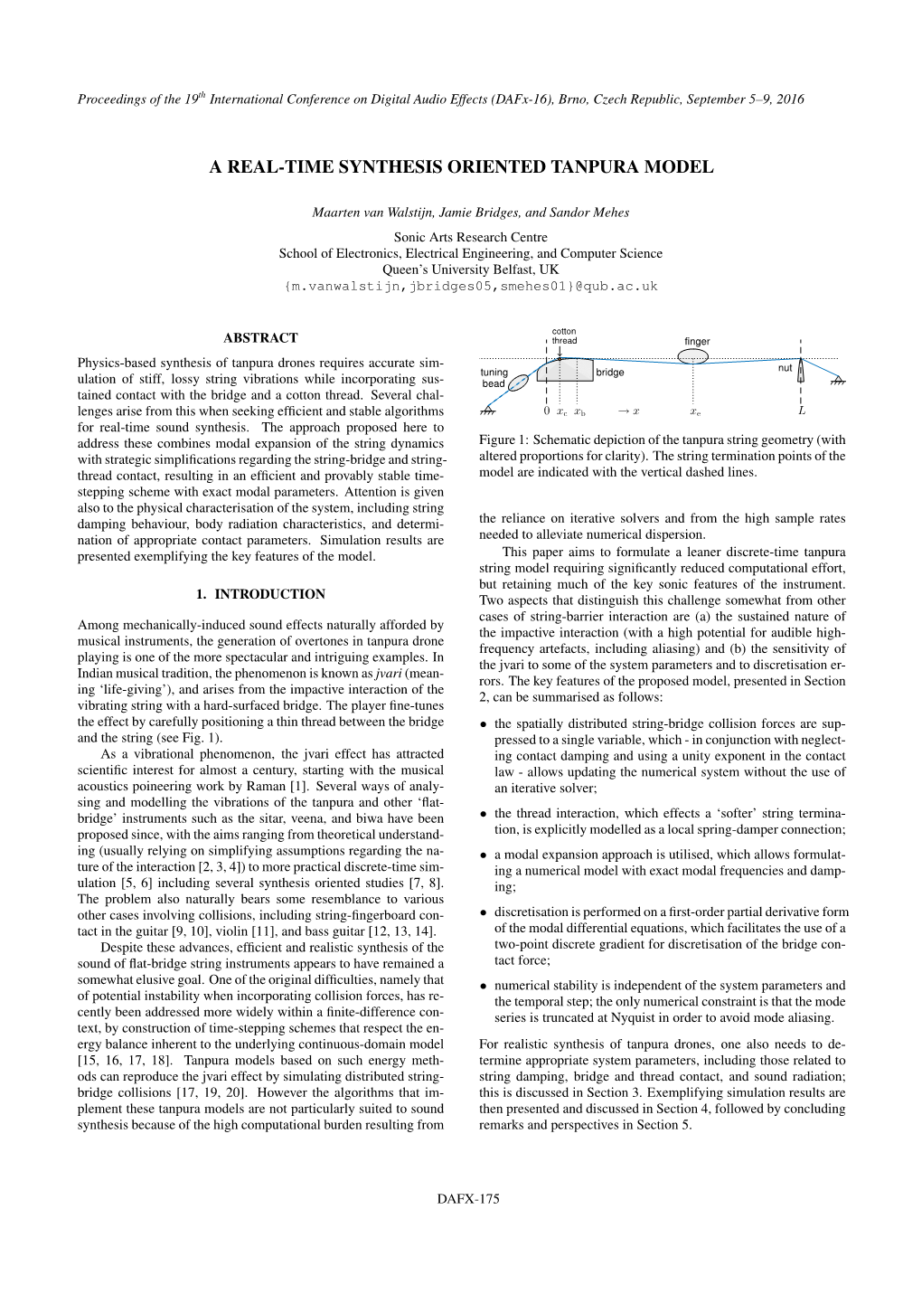 A Real-Time Synthesis Oriented Tanpura Model