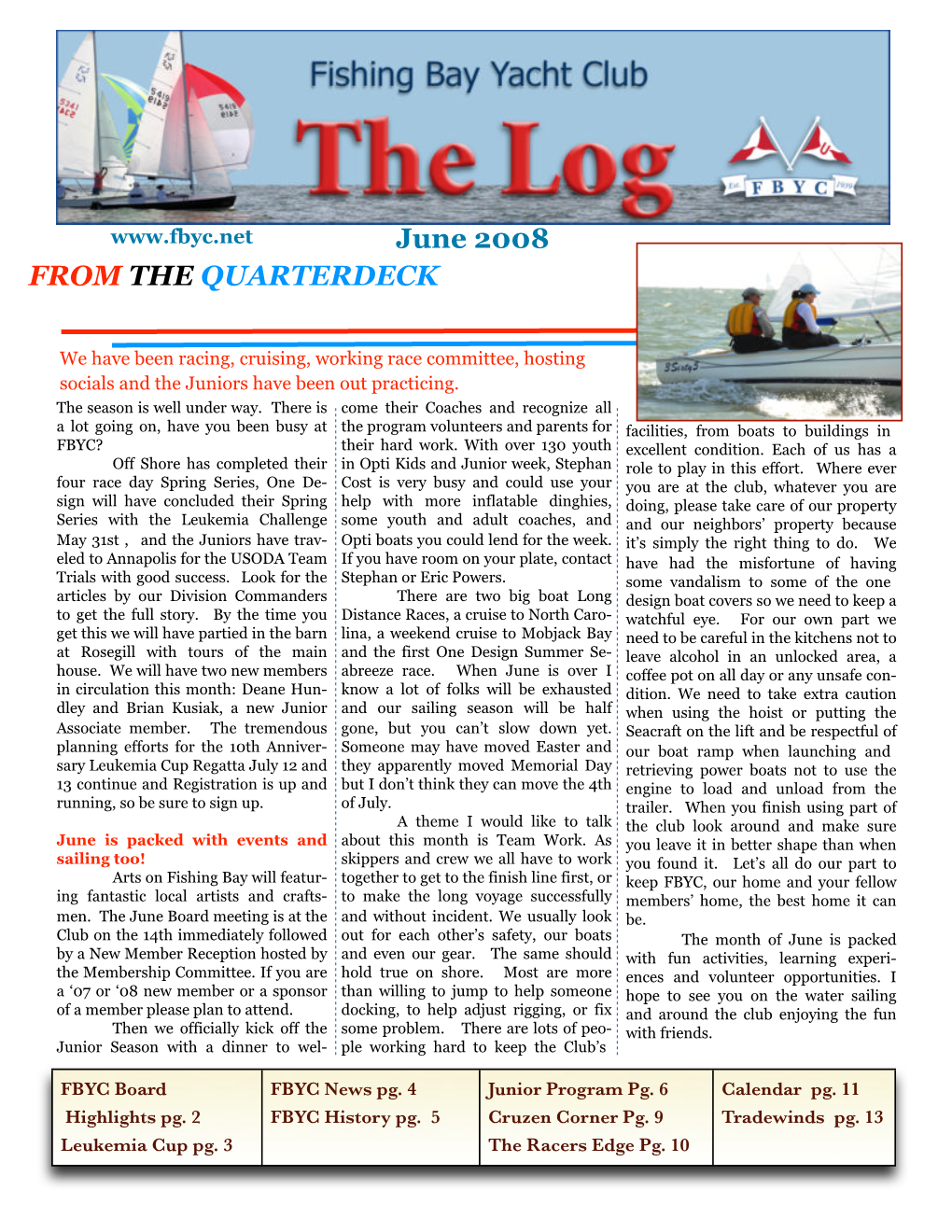 FROM the QUARTERDECK June 2008