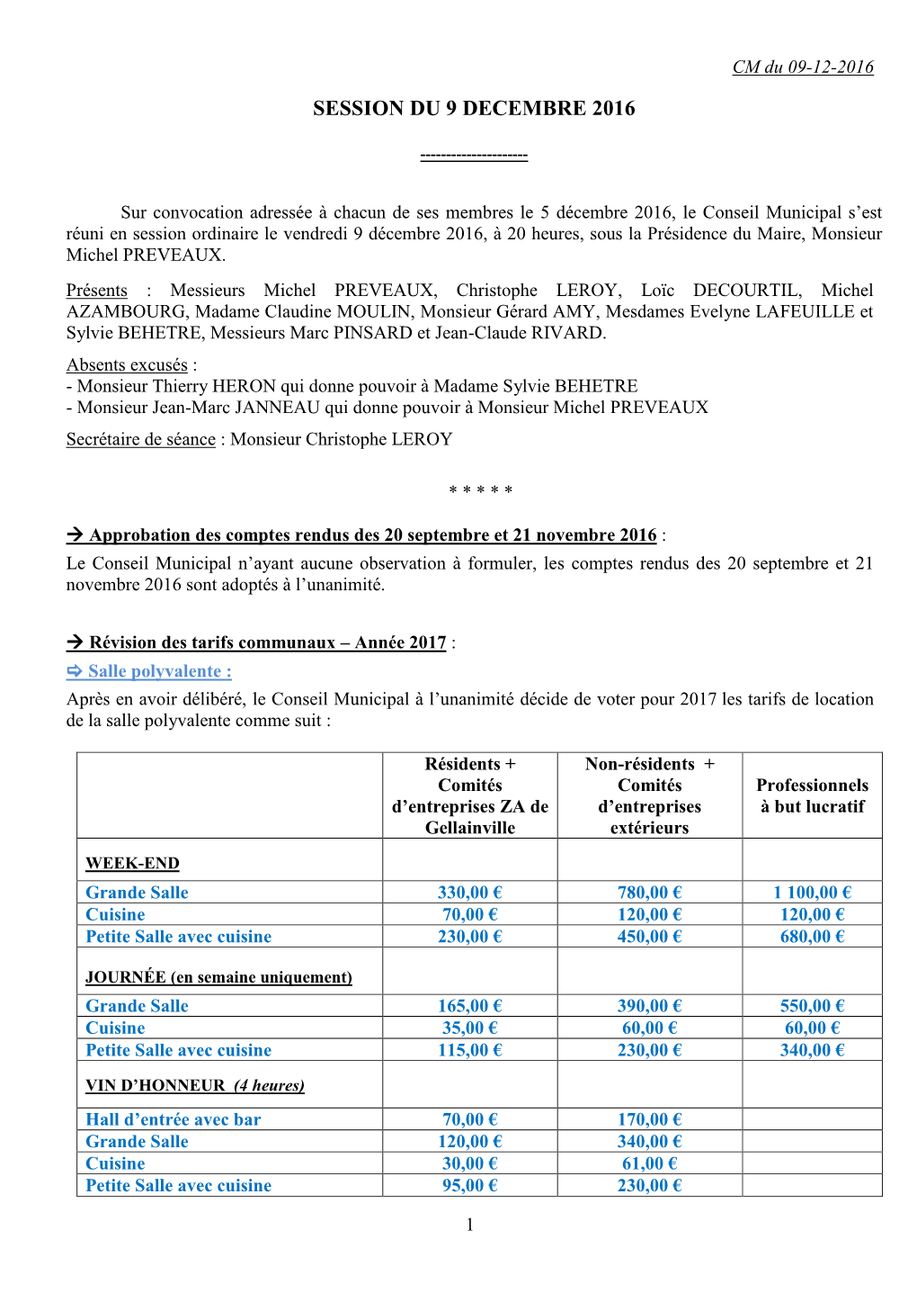 SESSION DU 27 Octobre 2000