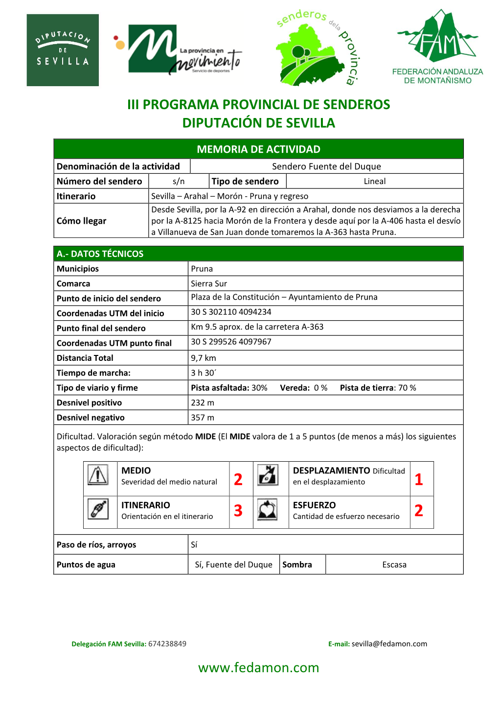 Iii Programa Provincial De Senderos Diputación De Sevilla