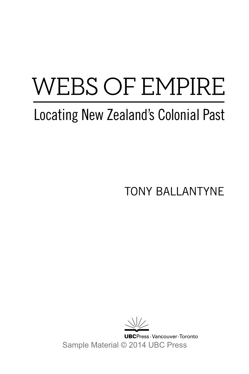 WEBS of EMPIRE Locating New Zealand’S Colonial Past