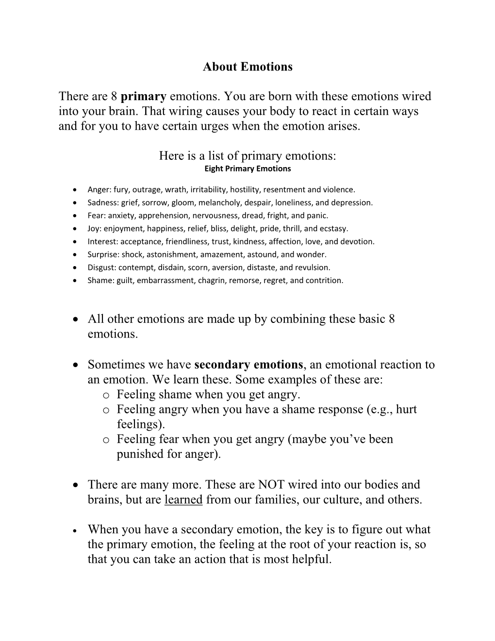 About Emotions There Are 8 Primary Emotions. You Are Born with These