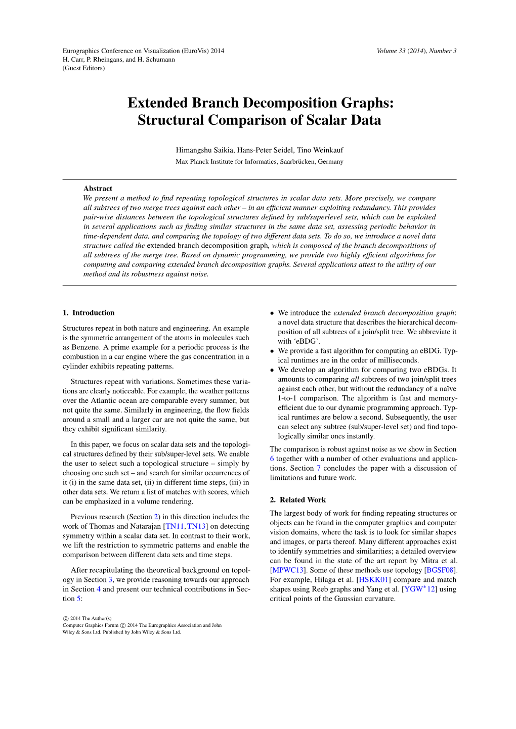 Extended Branch Decomposition Graphs: Structural Comparison of Scalar Data