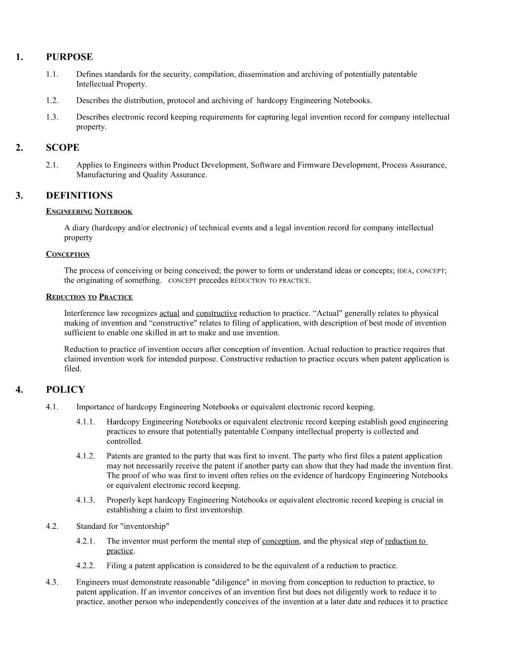 1.2. Describes the Distribution, Protocol and Archiving of Hardcopy Engineering Notebooks