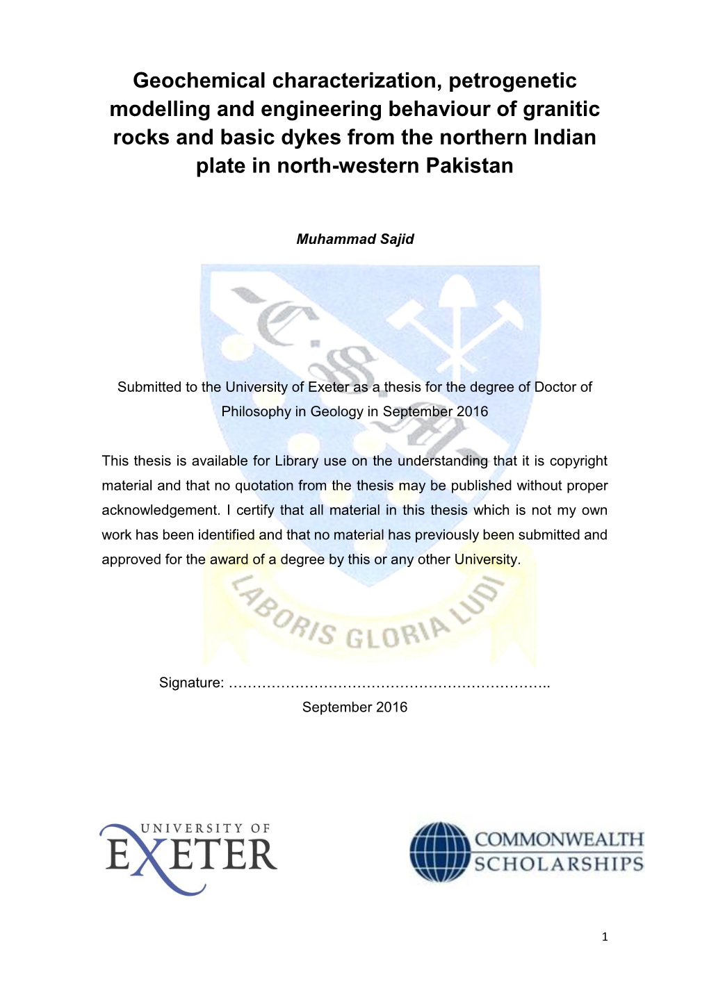 Geochemical Characterization, Petrogenetic Modelling And