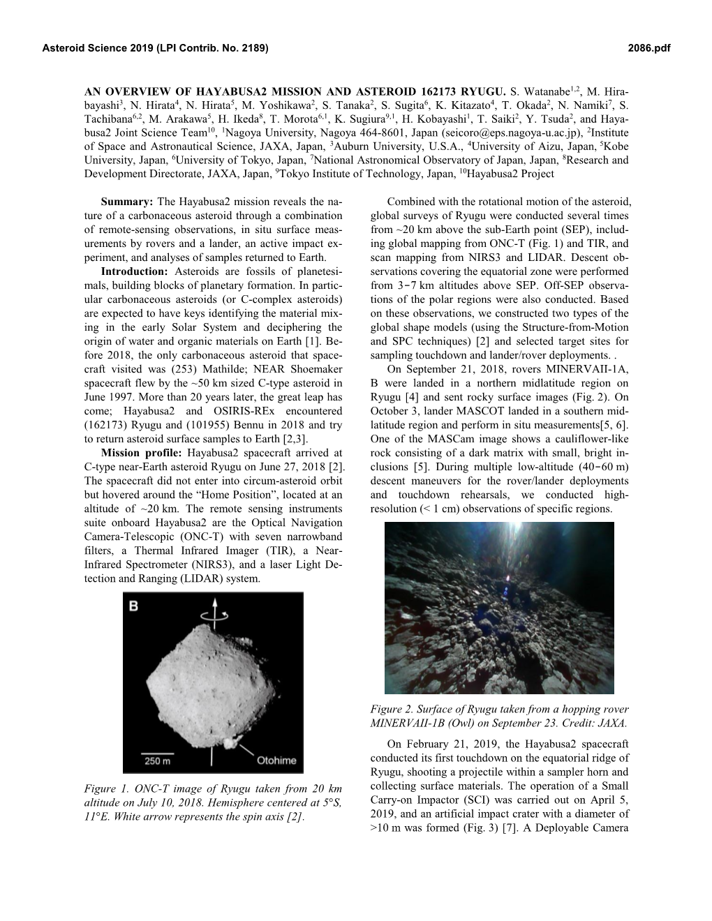 An Overview of Hayabusa2 Mission and Asteroid 162173 Ryugu