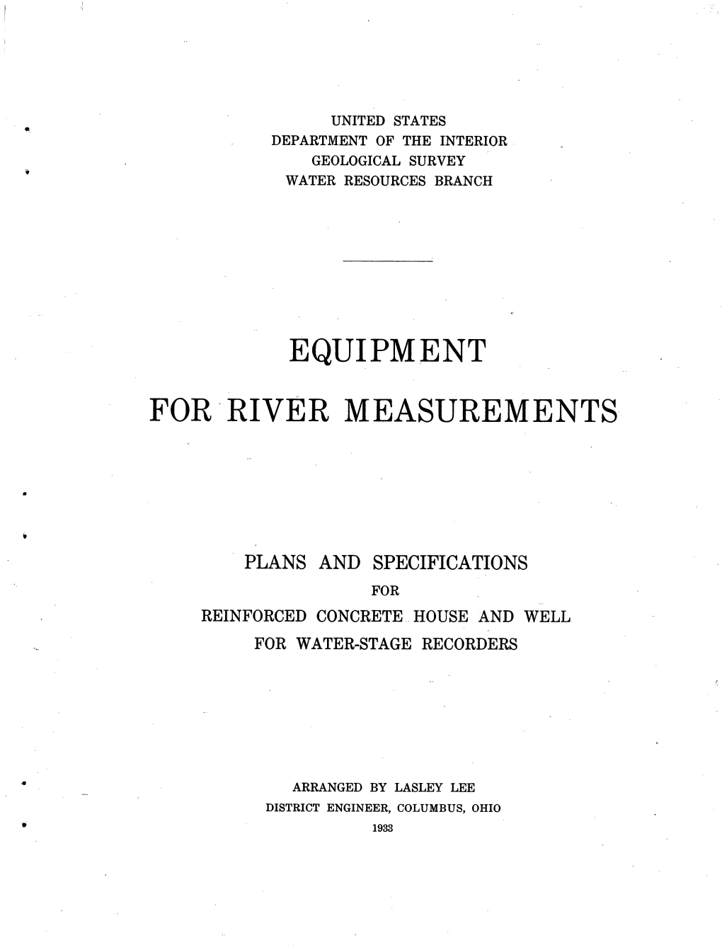 Equipment For' River Measurements